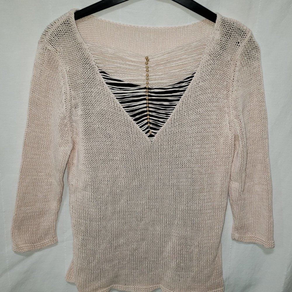 Knit Sweater with String - Neckline Size M